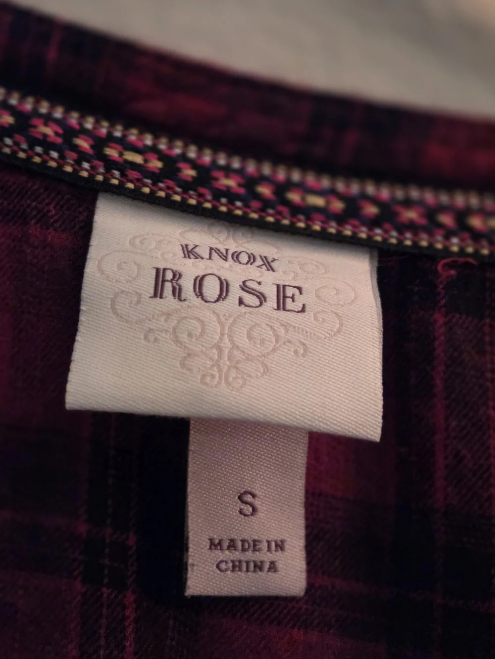 Knox Rose Plaid Blouse in Fuchsia and Black - Picture 3 of 4
